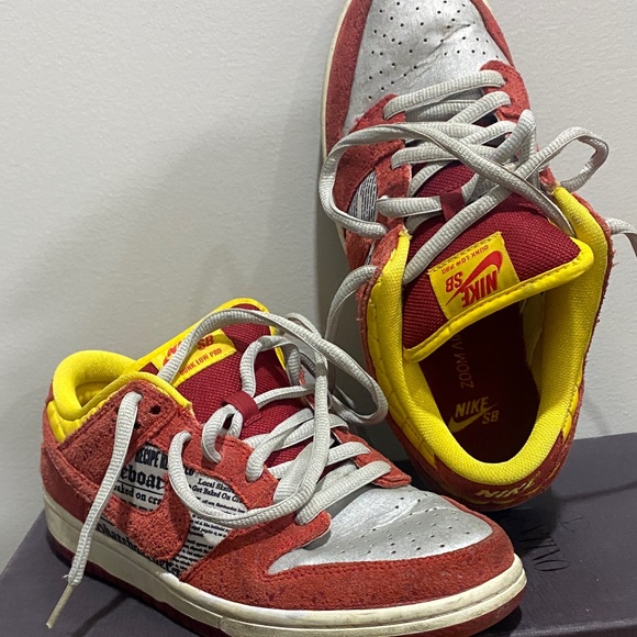 Nike Kids Red and Yellow Sneakers - Picture 3 of 4